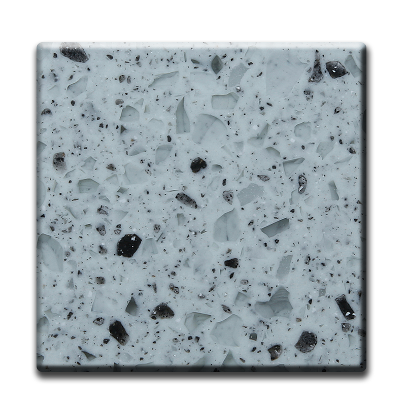 Encimera de cocina de piedra de cuarzo Parte superior de cuarzo Venta de piedra artificial Resina verde de silicona Estilo de pared Ingeniero Superficie moderna