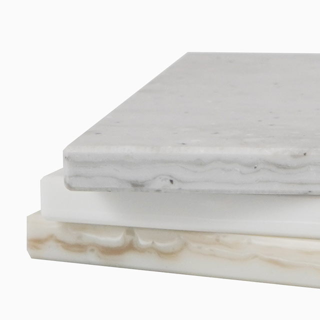 Hoja de superficie sólida de textura blanca de panel de pared de piedra de losas de acrílico de resina